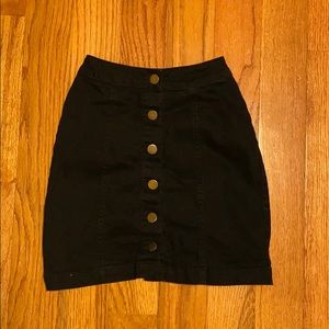 high waisted black buttoned skirt PLT